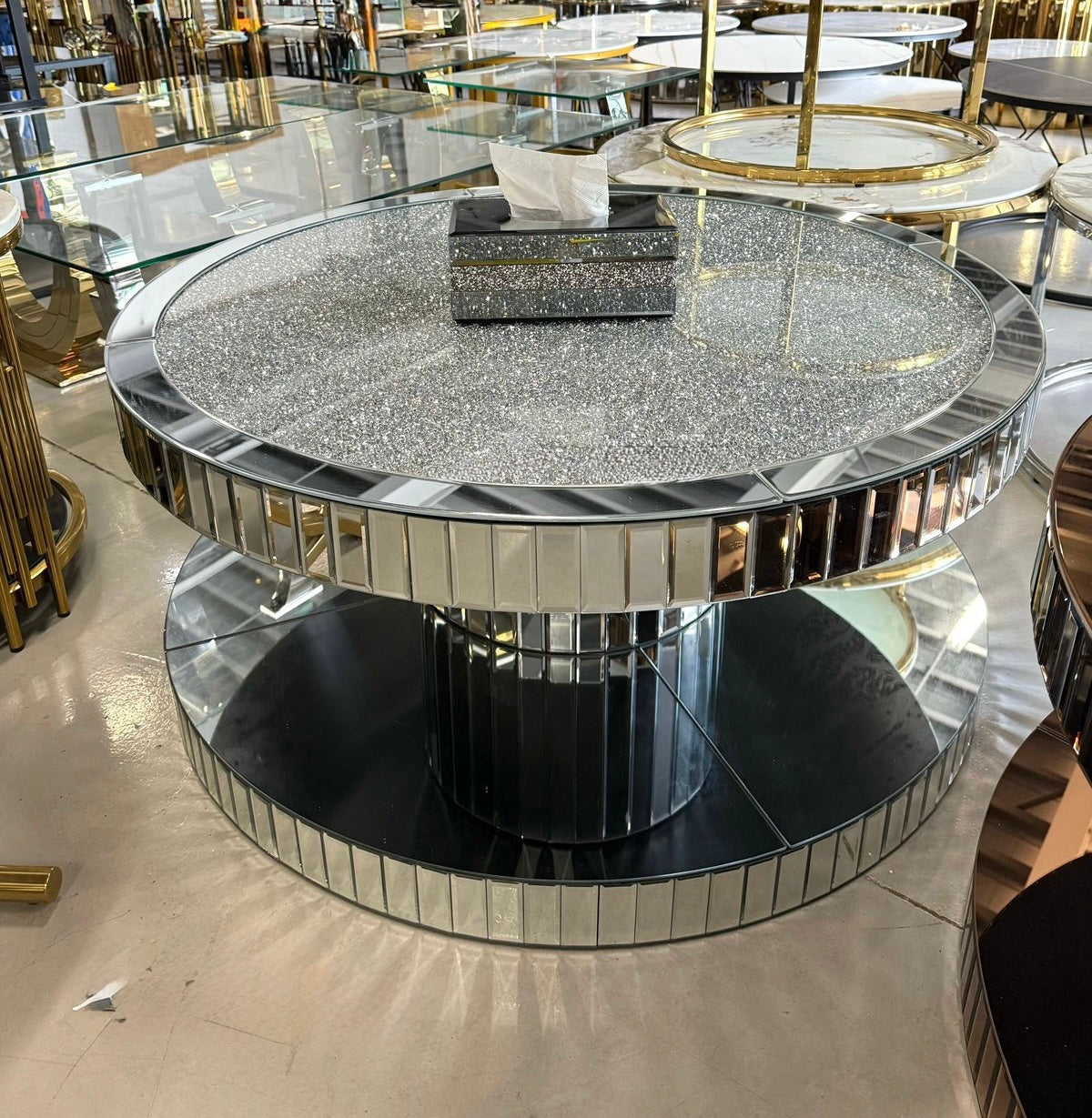Kato Crushed Diamond Coffee Table - Silver
