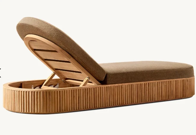 DecorMama Soria Teak Adjustable Chaise