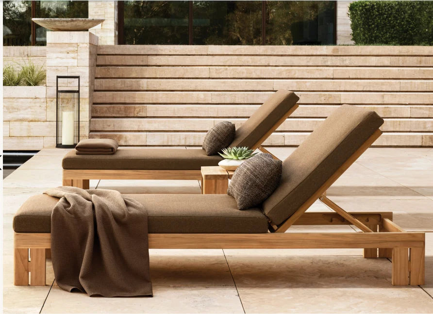 DecorMama Marbella Teak Adjustable Chaise