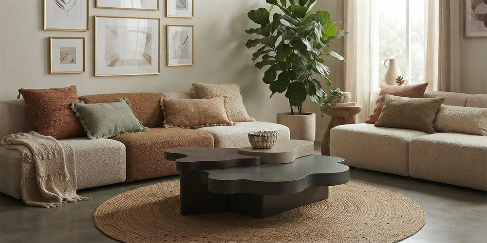 Modern Organic Cloud-Shaped Nesting Coffee Table Set