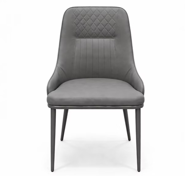 DecorMama Nero Leather Dining Chair