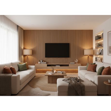 DecorMama® WPC 3D Slat Wall Cladding — Black Alpine