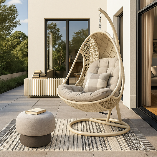 DecorMama Rattan Hanging Cocoon Chair
