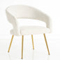 DecorMama Embrace Gold-Leg Accent Dining Chair – Light Grey / Beige