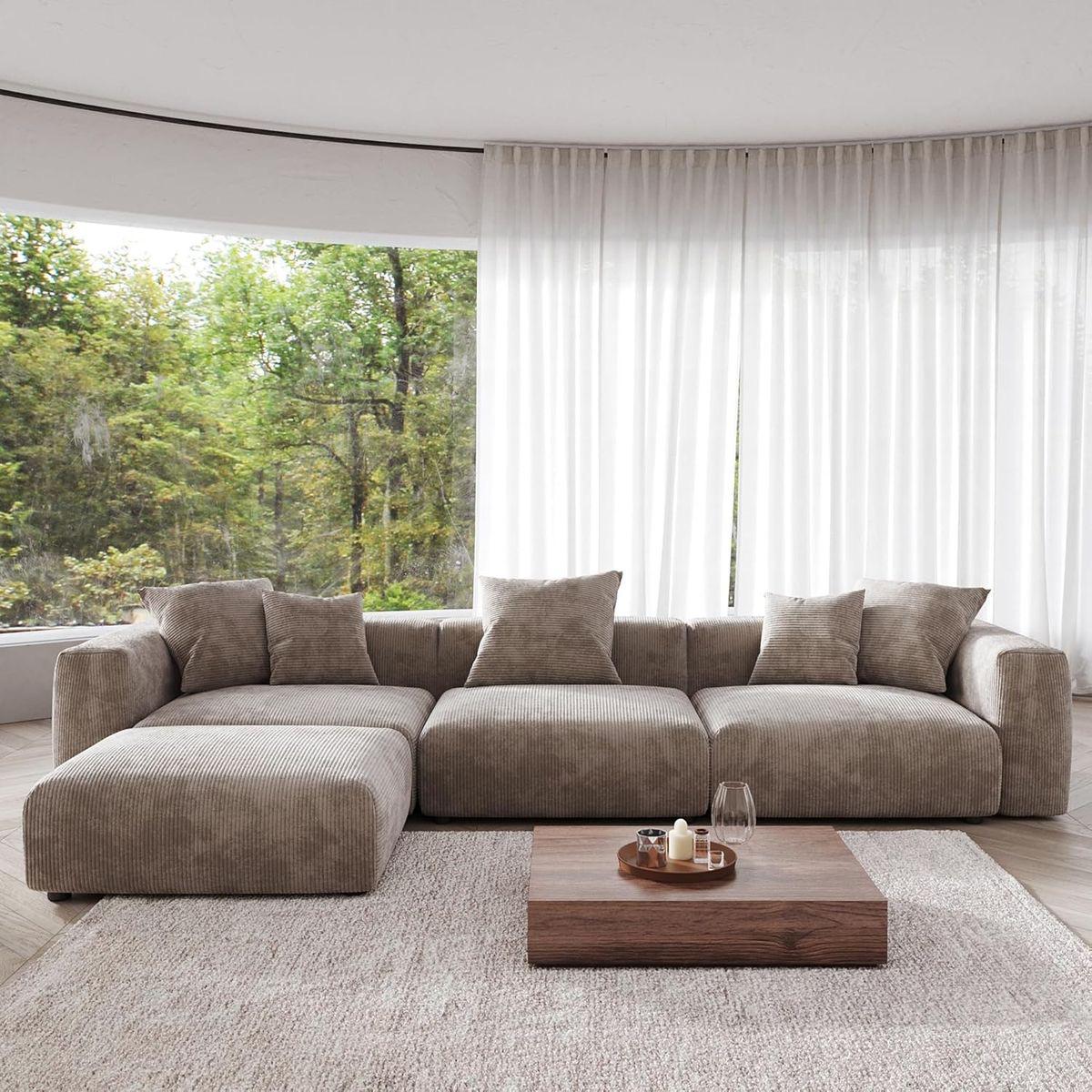 DecorMama Vonia L-Shape Modular Couch – Plush Comfort Sectional