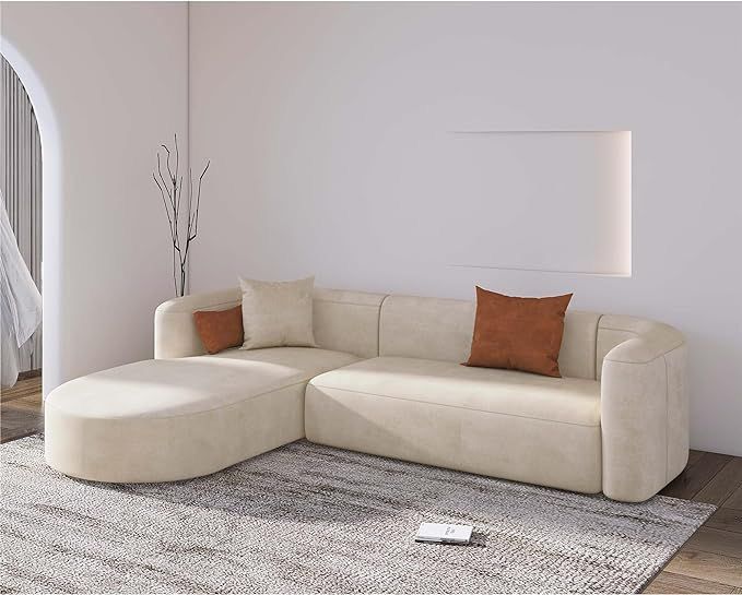 DecorMama Anat Daybed L-Shape Modular Couch – Curved Arm Comfort Sectional