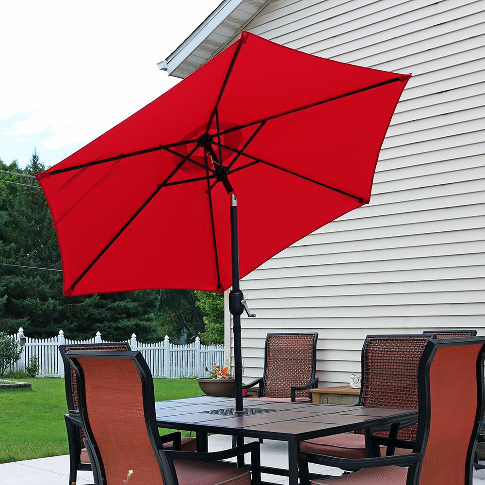 Nola LED Patio Umbrella – Red