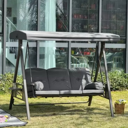 3 Seater Grey Outdoor Swing