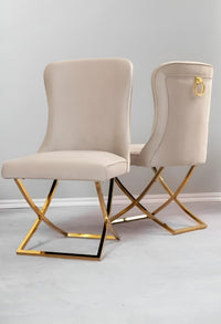 DecorMama Ring Dining Chair – Gold Frame – room setting