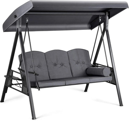 3 Seater Grey Outdoor Swing