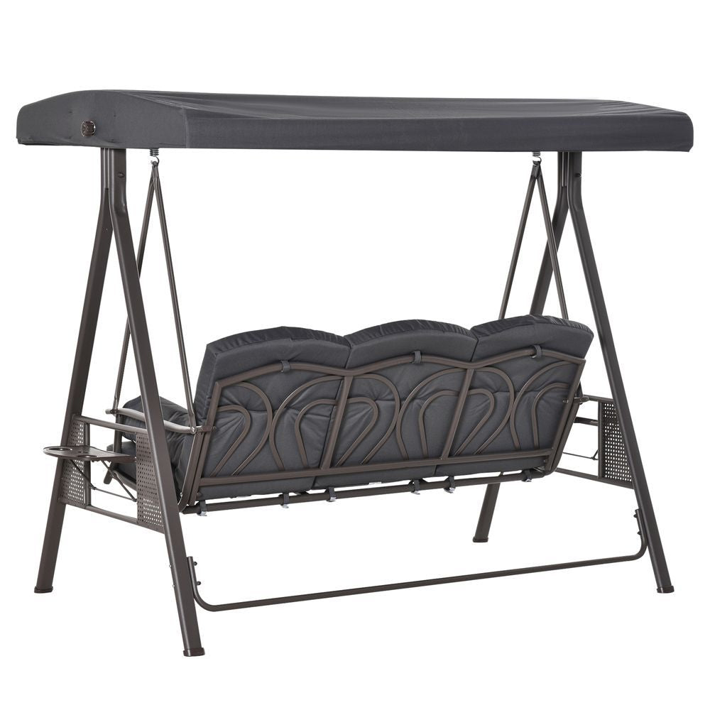 3 Seater Grey Outdoor Swing