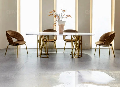 DecorMama Oslo Marble Top Dining Table