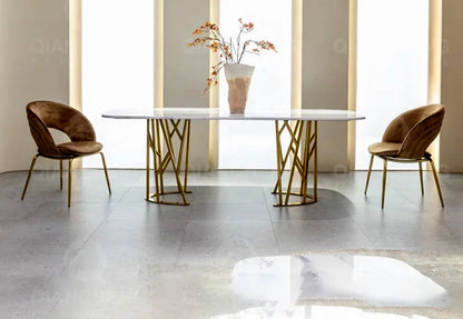 DecorMama Oslo Marble Top Dining Table