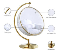DecorMama The Bubble Transparent Hanging Chair – angle 3 on white