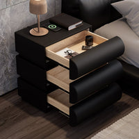 DecorMama Vanity Bedside Table – Black – room setting