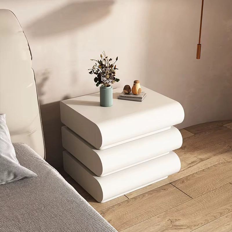 DecorMama Vanity Bedside Table – White – room setting