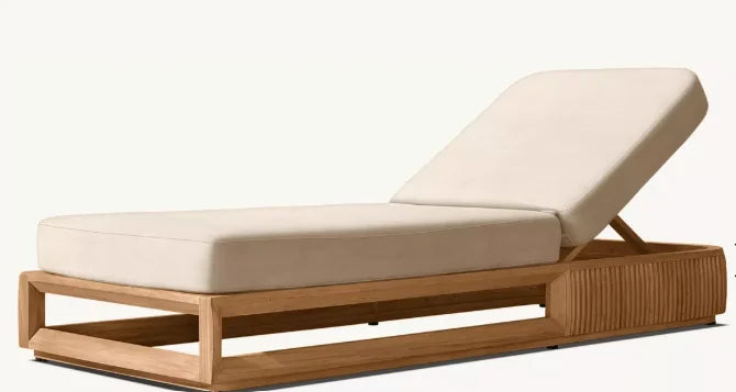 DecorMama Soria Reeded Teak Chaise
