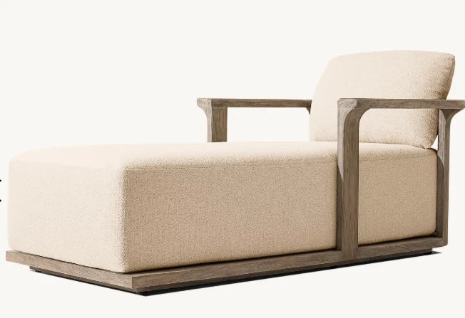 DecorMama Catania Teak Chaise Lounge