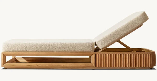 DecorMama Soria Reeded Teak Chaise