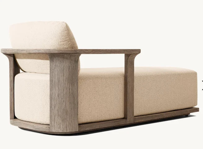 DecorMama Catania Teak Chaise Lounge