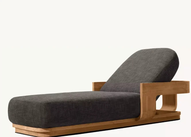 DecorMama Catania Teak Adjustable Chaise