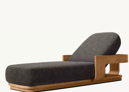 DecorMama Catania Teak Adjustable Chaise