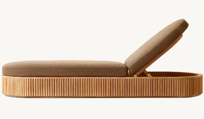 DecorMama Soria Teak Adjustable Chaise