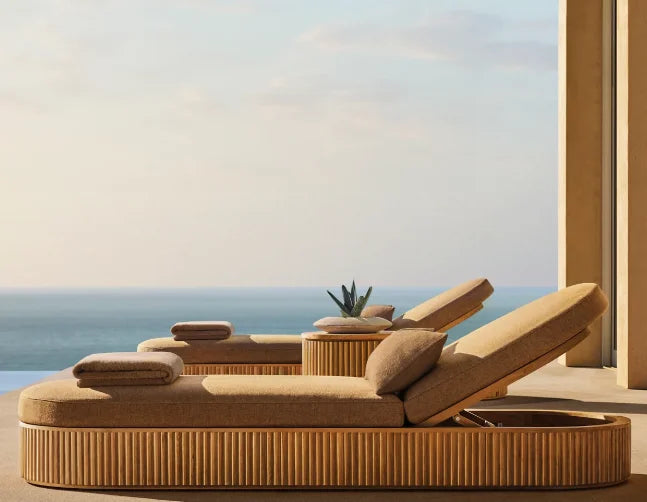 DecorMama Soria Teak Adjustable Chaise