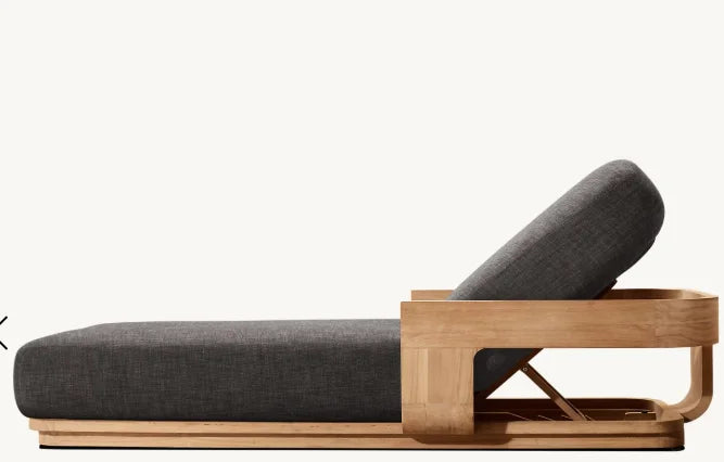 DecorMama Catania Teak Adjustable Chaise