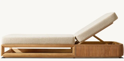 DecorMama Soria Reeded Teak Chaise
