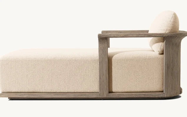 DecorMama Catania Teak Chaise Lounge