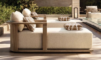 DecorMama Catania Teak Chaise Lounge