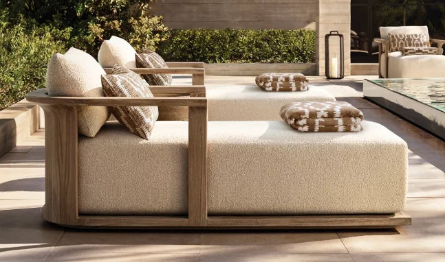 DecorMama Catania Teak Chaise Lounge