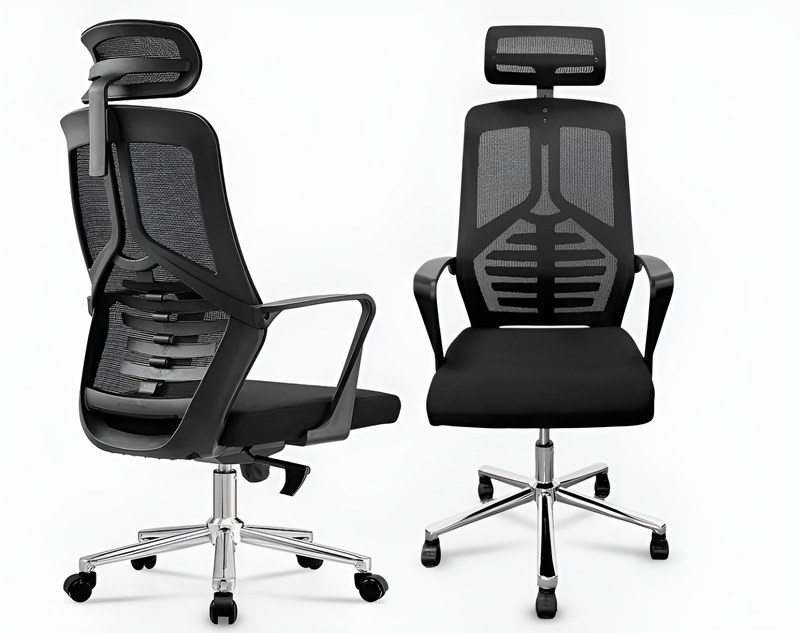 DecorMama Briana Swivel Office Chair – angle 3 on white