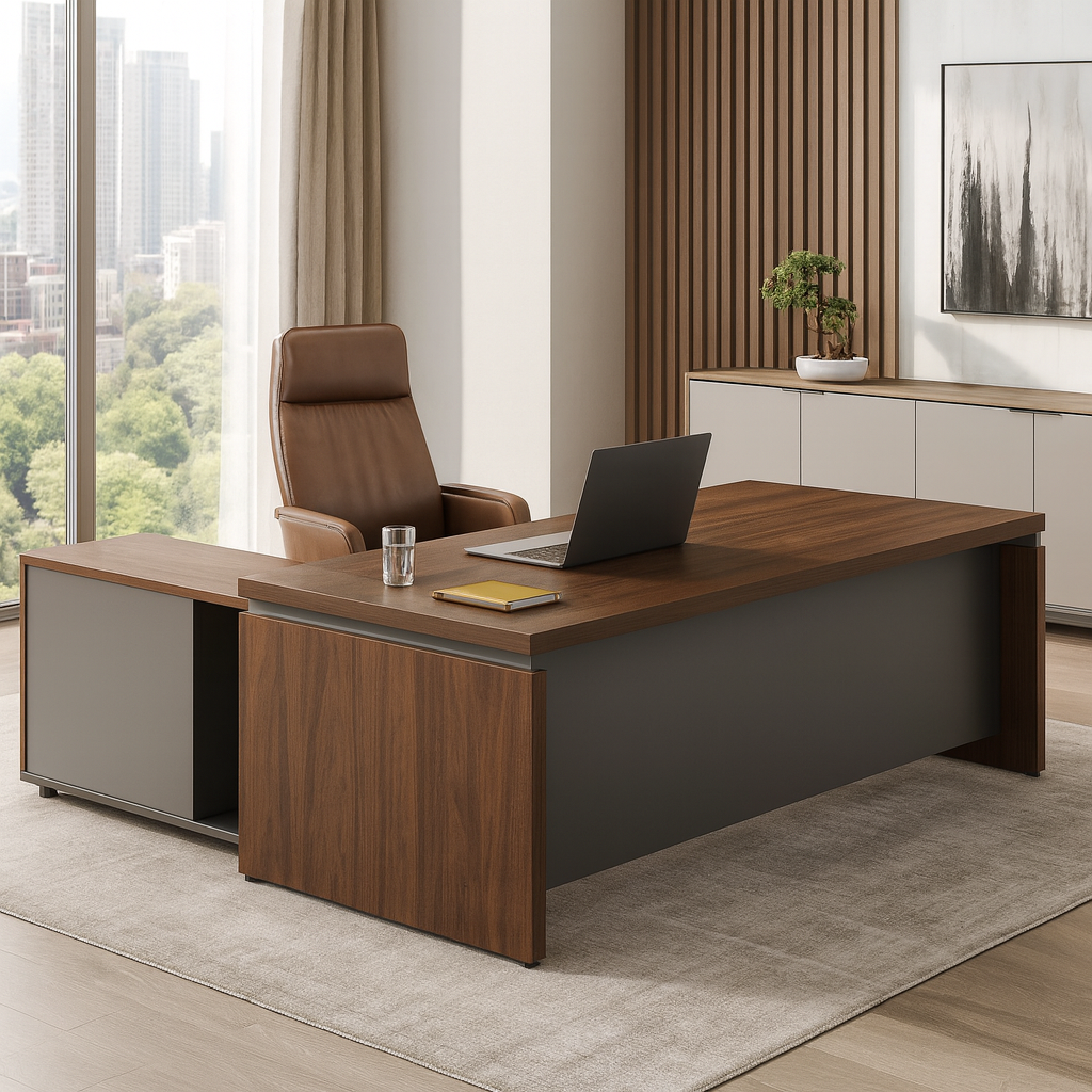DecorMama Apex Executive L-Shaped Office Desk