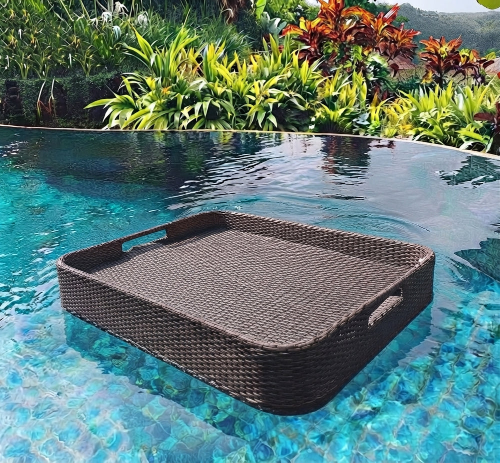 Luxury Wicker Floating Pool Tray and Serving Basin