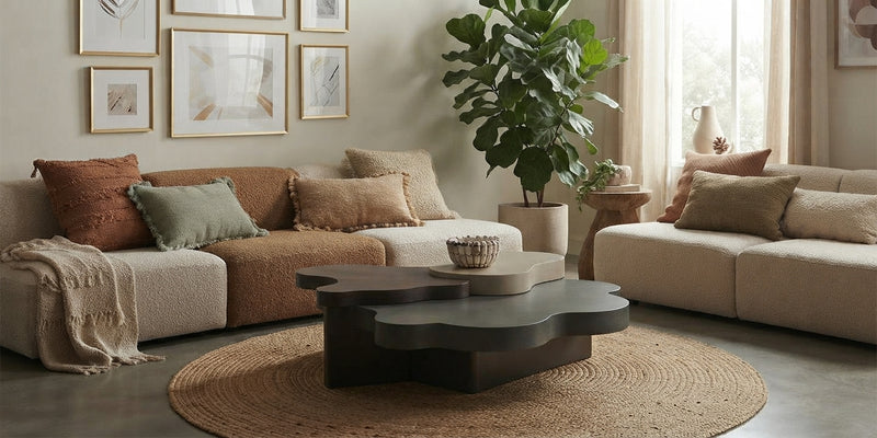 DecorMama Modern Organic Cloud-Shaped Nesting Coffee Table Set – room setting