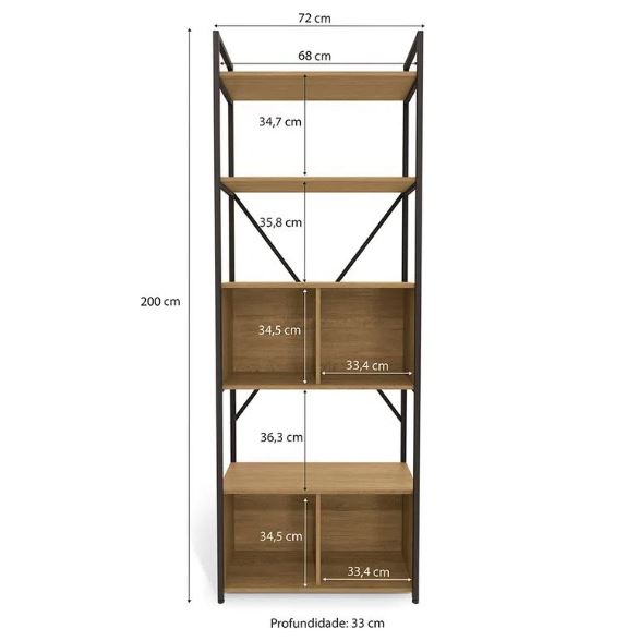 DecorMama Marshall High Book Shelf