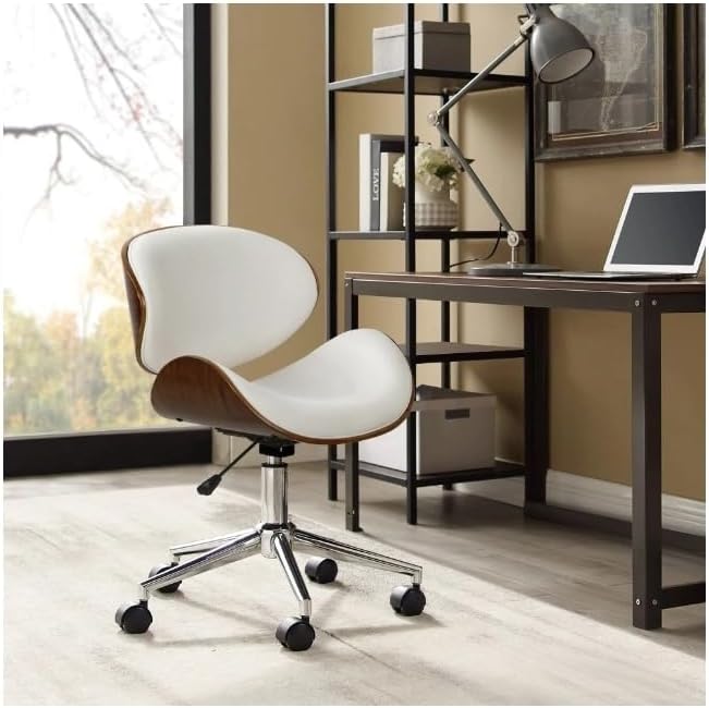 DecorMama Petronilla Wooden Curved Office Chair
