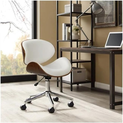 DecorMama Petronilla Wooden Curved Office Chair