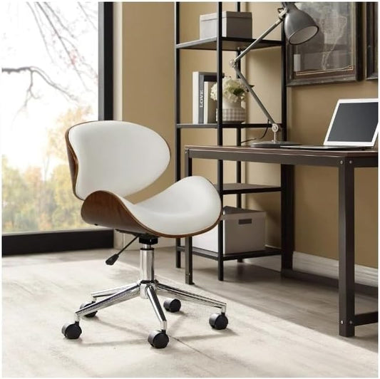 DecorMama Petronilla Wooden Curved Office Chair