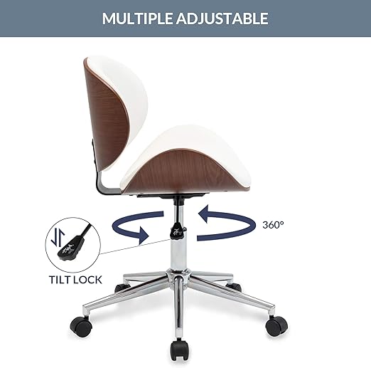 DecorMama Petronilla Wooden Curved Office Chair