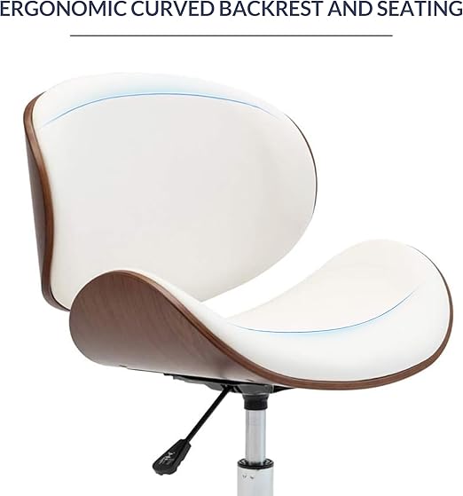 DecorMama Petronilla Wooden Curved Office Chair