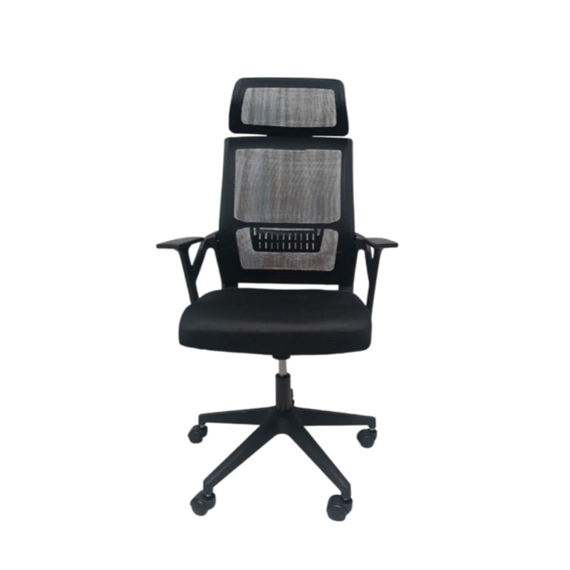 DecorMama Rosalie Swivel Office Chair – angle 3 on white