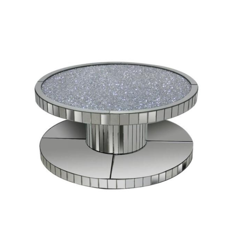 DecorMama Glass Top Coffee Table