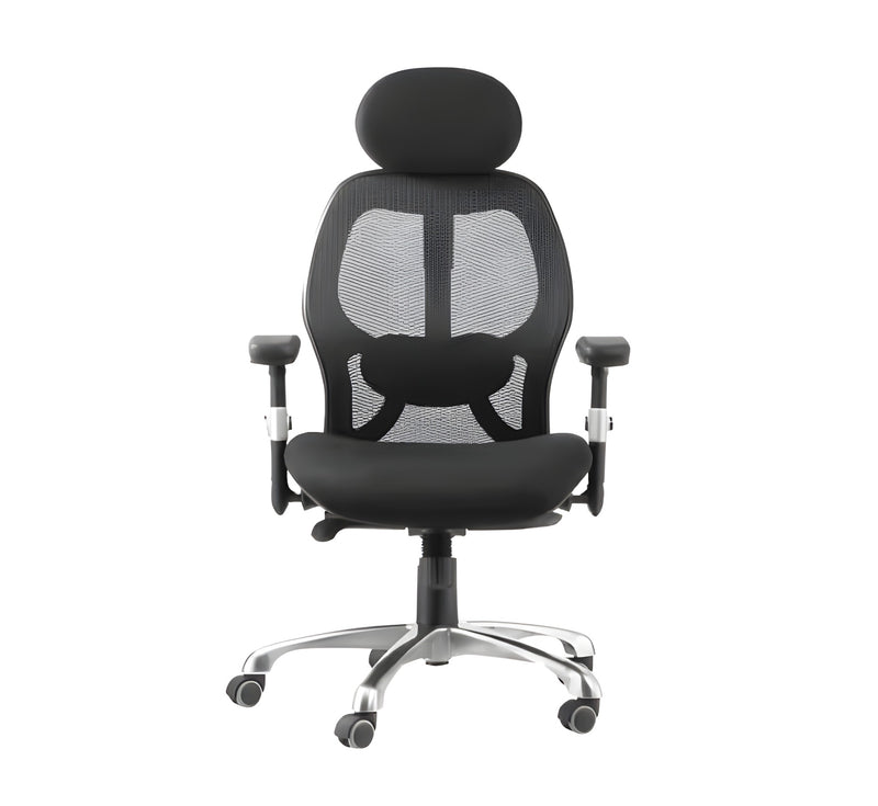 DecorMama Selvina High Back Chair Office Chair – angle 3 on white