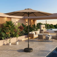 DecorMama Outdoor Garden Patio Umbrella with Weighted Base – room setting