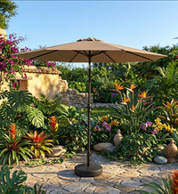 DecorMama Outdoor Garden Patio Umbrella with Weighted Base – room setting