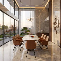 DecorMama Modern Two-Tone Upholstered Dining Chair – room setting