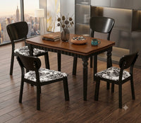 DecorMama Vintage-Style Rectangular Dining Table with Chairs – room setting